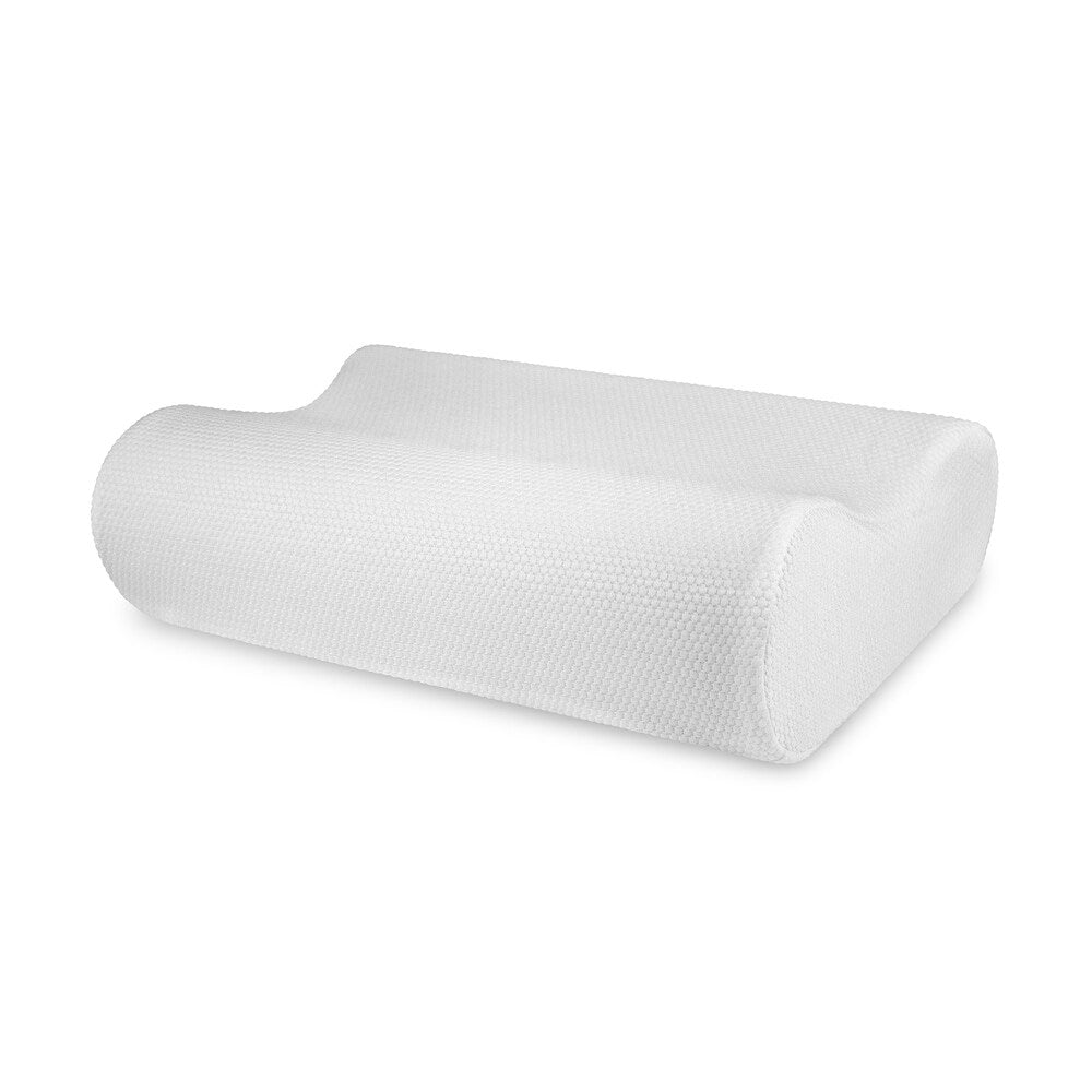 SensorPEDIC Memory Foam Contour Bed Pillow for Side and Back Sleepers - White