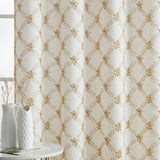 HLC.me Morgan Floral Decorative Light Filtering Grommet Window Treatment Curtain Drapery Panels - Set of 2 Panels