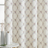 HLC.me Morgan Floral Decorative Light Filtering Grommet Window Treatment Curtain Drapery Panels - Set of 2 Panels