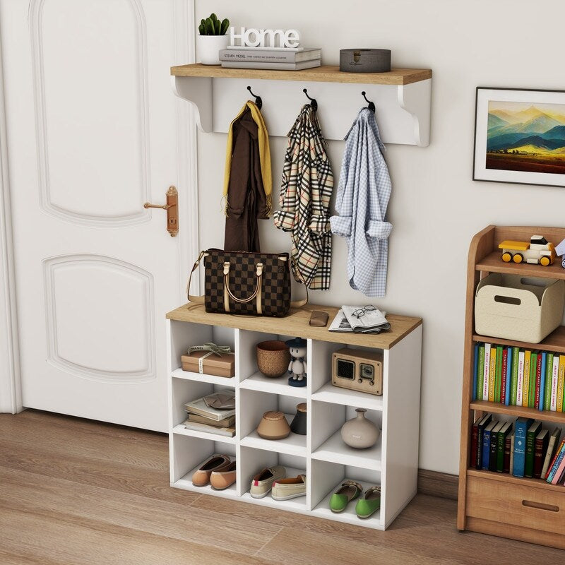 Separate compartment shoe cabinet with clothes rack ,shoe cabinet in entrance