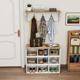 Separate compartment shoe cabinet with clothes rack ,shoe cabinet in entrance