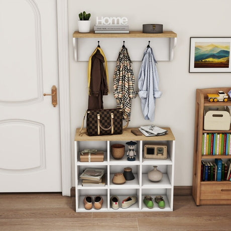Separate compartment shoe cabinet with clothes rack ,shoe cabinet in entrance