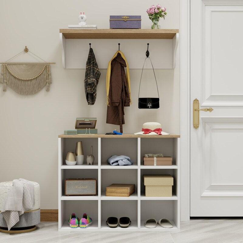 Separate compartment shoe cabinet with clothes rack ,shoe cabinet in entrance