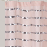 Sequin Shower Curtain 70x70 Shining Stripe Holiday Bathroom Decor Coco