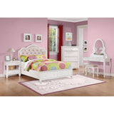 Seraphina White 2-piece Storage Bedroom Set with Nightstand