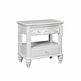 Seraphina White 2-piece Storage Bedroom Set with Nightstand