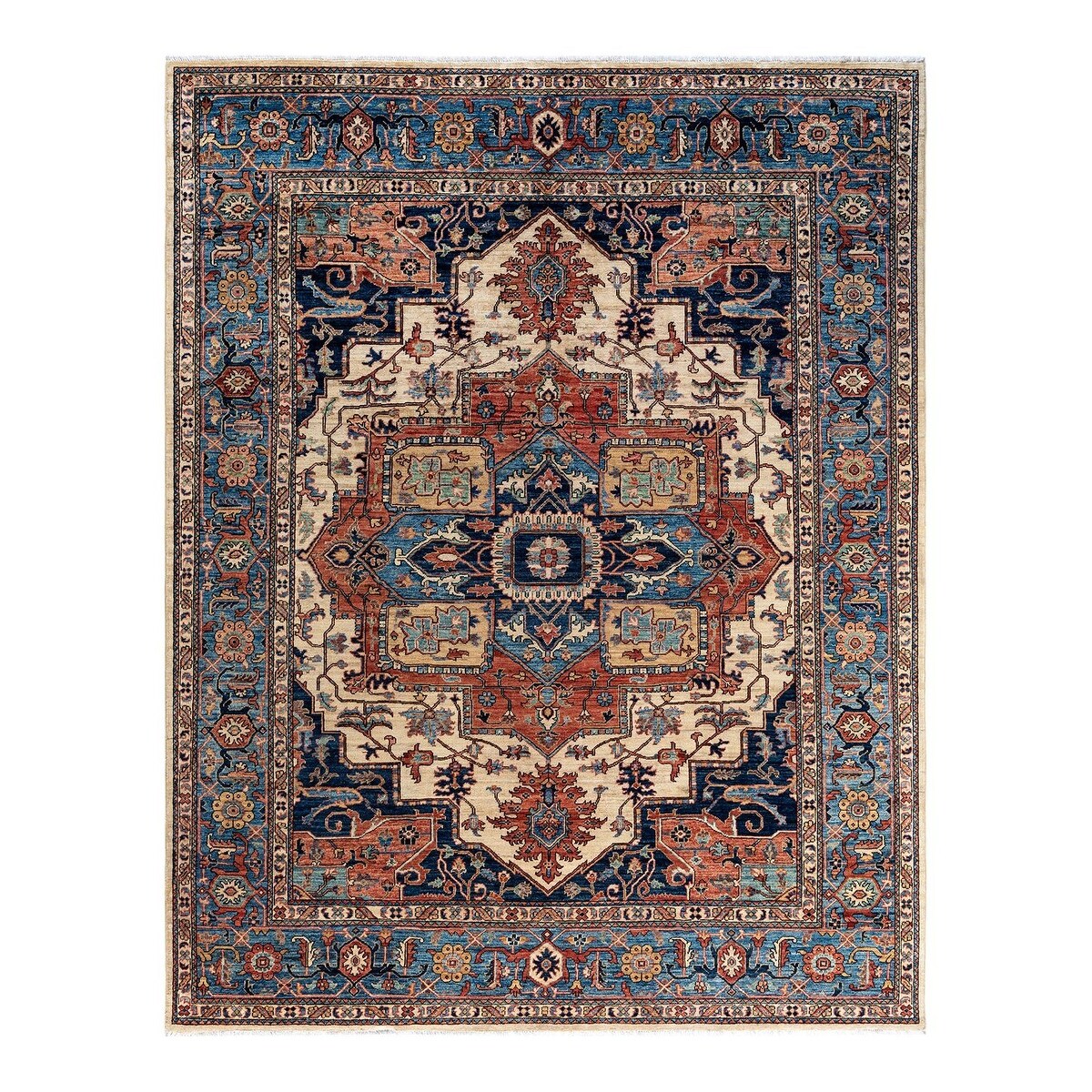 Serapi One-of-a-Kind Hand-Knotted Area Rug - Ivory, 8' 0" x 10' 2" - 8' 0" x 10' 2"