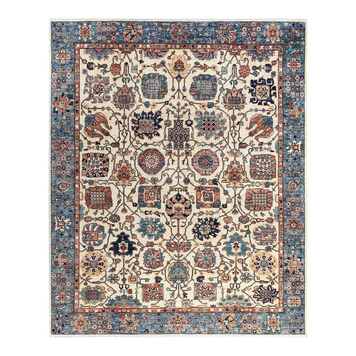 Serapi One-of-a-Kind Hand-Knotted Area Rug - Ivory, 8' 3" x 9' 11" - 8' 3" x 9' 11"