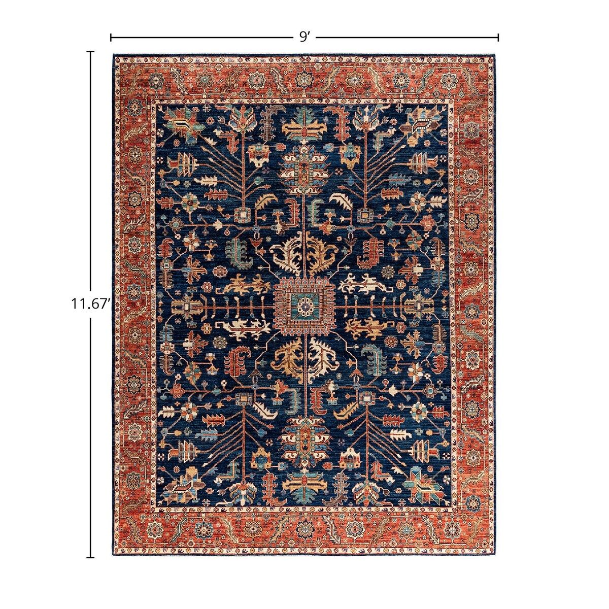 Serapi, One-of-a-Kind Hand-Knotted Area Rug - 9' 0" x 11' 8"