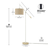 Serena 66" Matte White Dimmable Floor Lamp with Jute Shade - one size