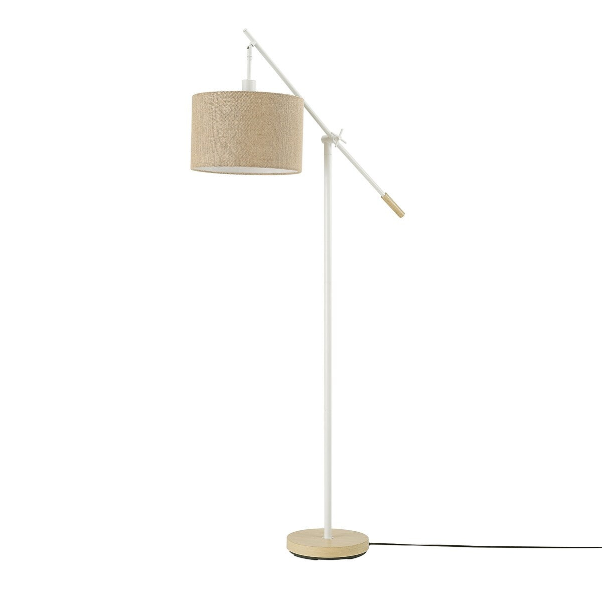 Serena 66" Matte White Dimmable Floor Lamp with Jute Shade - one size