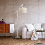 Serena 66" Matte White Dimmable Floor Lamp with Jute Shade - one size