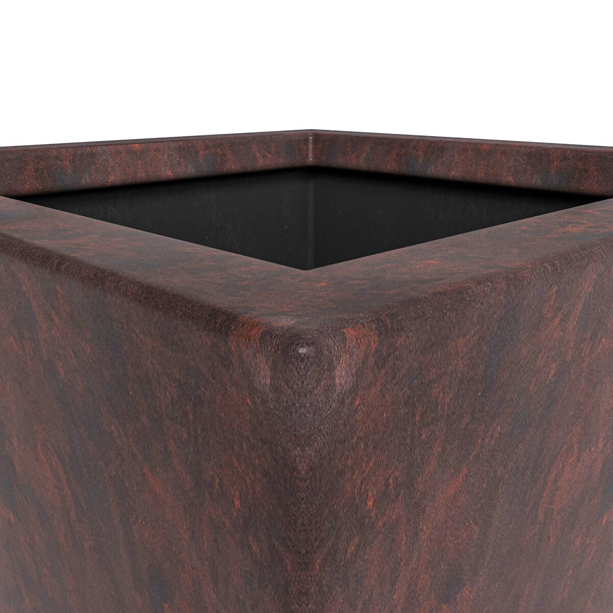 Serene Fiberstone and Clay Tapered Square Plant Pot with Drainage Holes For Indoor Outdoor Home Office Patio Porch Garden Decor
