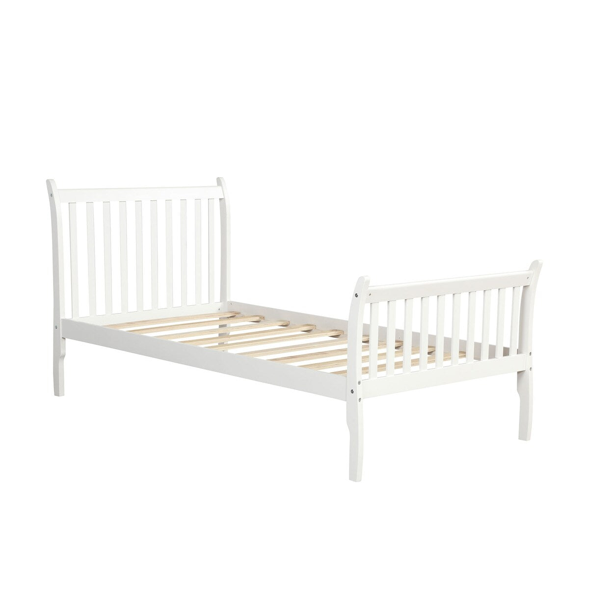 Serene Twin Size Platform Bed with Pine Wood Slats