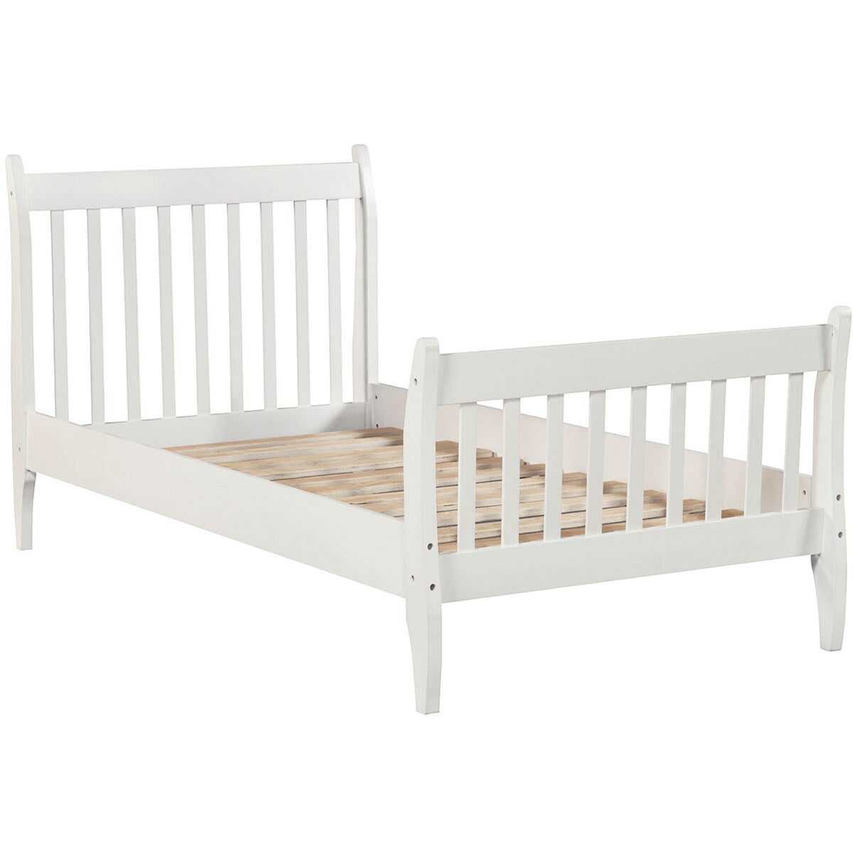 Serene Twin Size Platform Bed with Pine Wood Slats