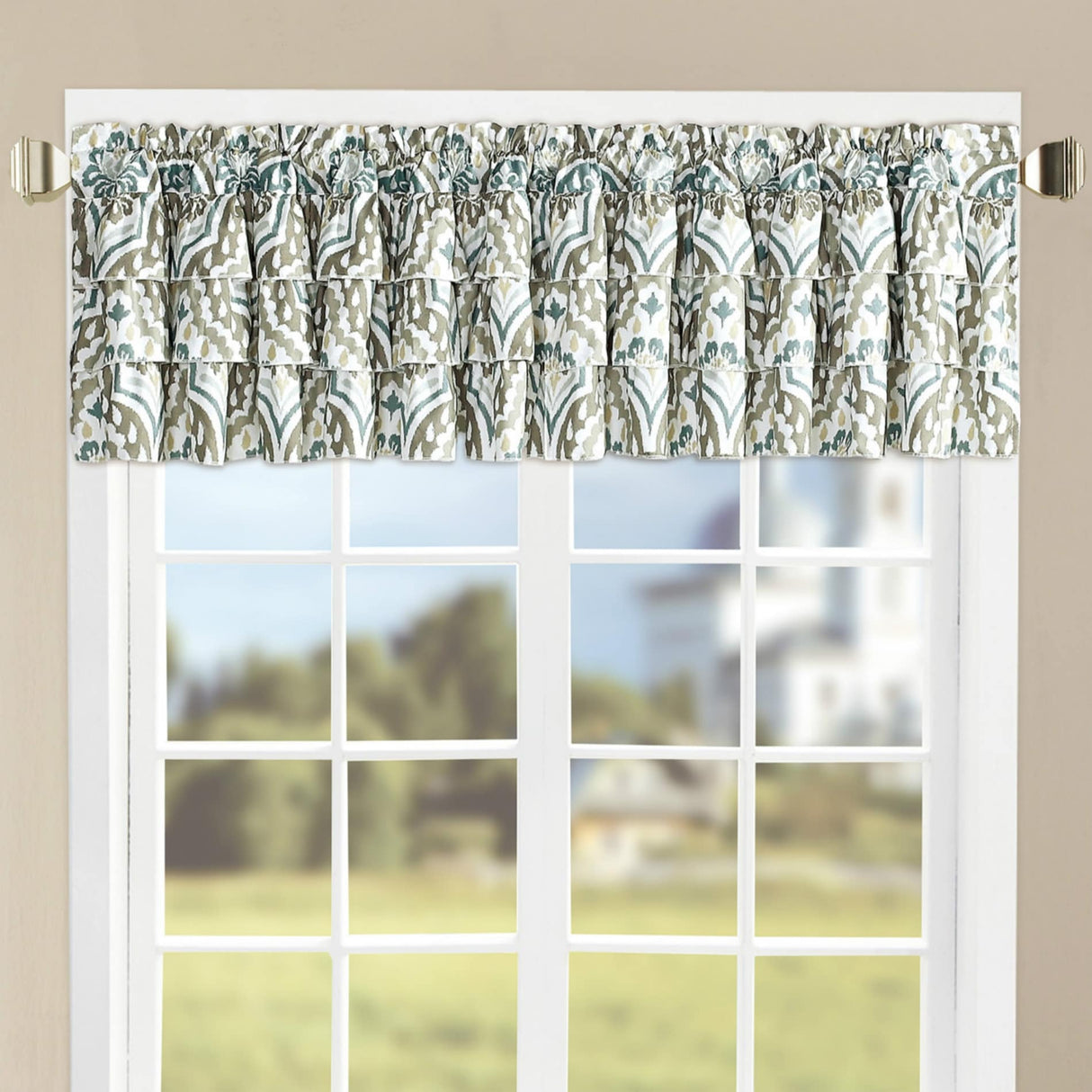 Serenta Tivoli Ikat Microfiber Valance Set - 52" x 20"