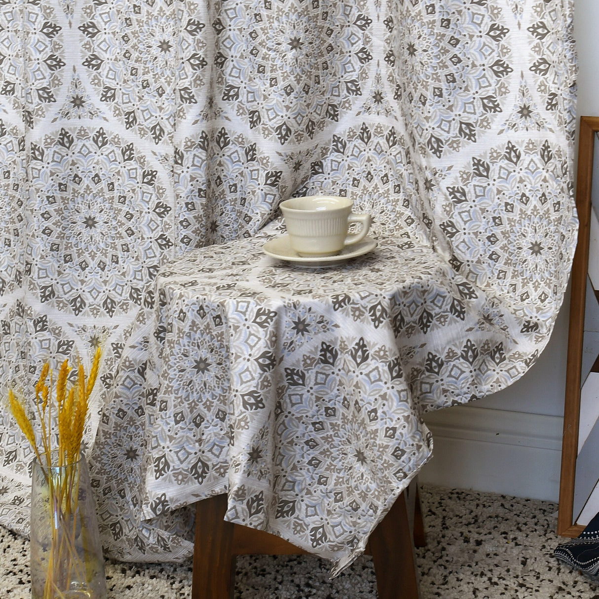 Serenta Tribal Medallion Printed 2 Piece Curtain Set