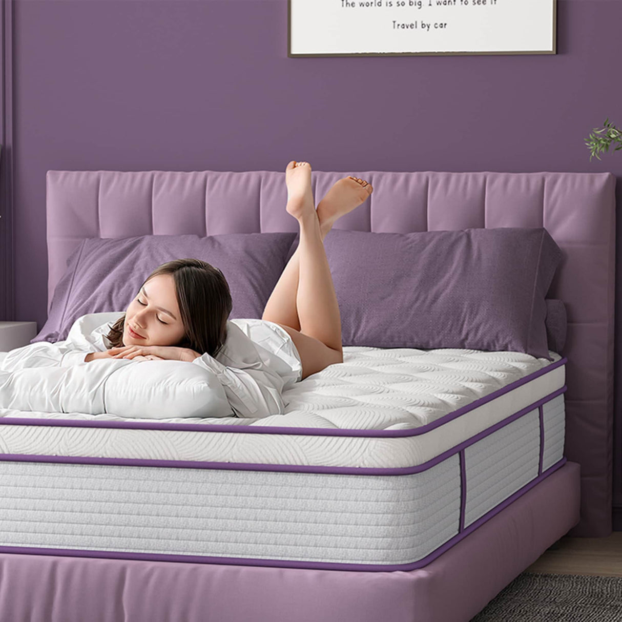 Sersper 8-Inch Medium Euro Top Memory Foam and Pocket Spring Hybrid Mattress for Kid's Room