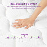 Sersper 12 Inch Hybrid Mattress with Memory Foam & Heavier Coils - Ergonomic Design for Pressure Relief - Medium Firm Feel