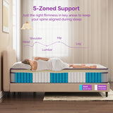 Sersper 12 Inch Hybrid Mattress with Memory Foam & Heavier Coils - Ergonomic Design for Pressure Relief - Medium Firm Feel