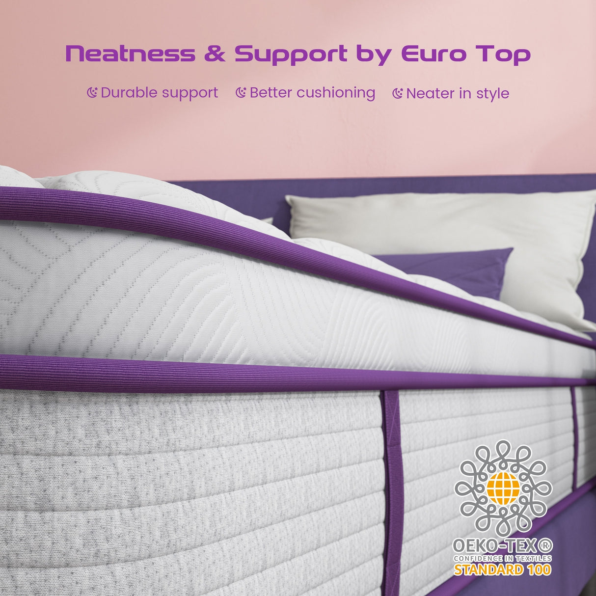 Sersper 8-Inch Medium Euro Top Memory Foam and Pocket Spring Hybrid Mattress for Kid's Room