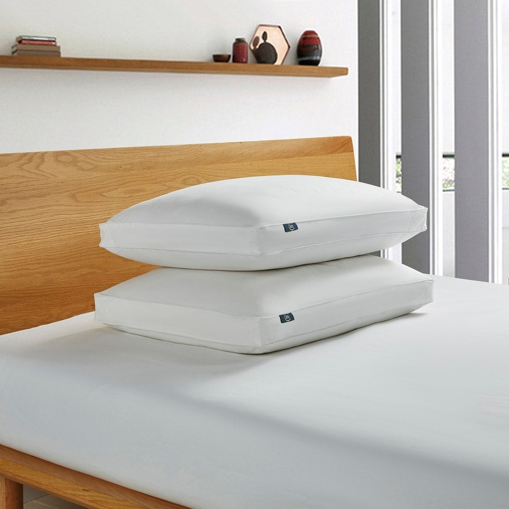 Serta 233 Thread Count White Goose Feather and Down Fiber Pillow (Set of 2)