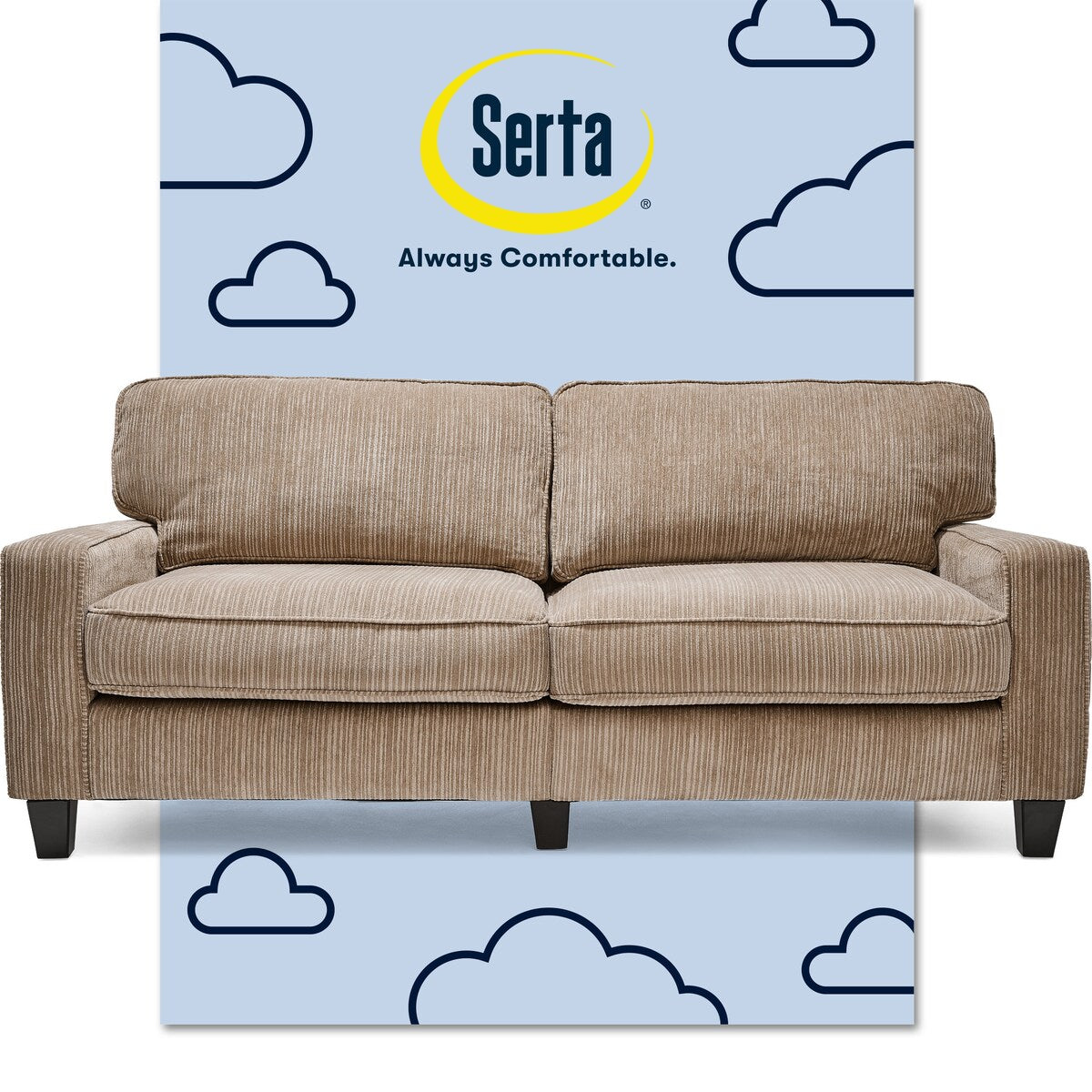 Serta RTA Palisades Collection 73" Sofa in Kingston Beige