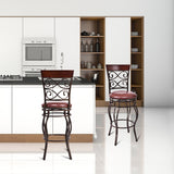 Set Of 2 Vintage Bar Stools 30in Swivel Padded Seat Bistro Dining Kitchen Pub Chair - Set of 2