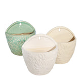 Set Of 3 Ceramic 7" Wall Planters, Multi, Novelty, 7"H, - 7.25" x 4" x 7"