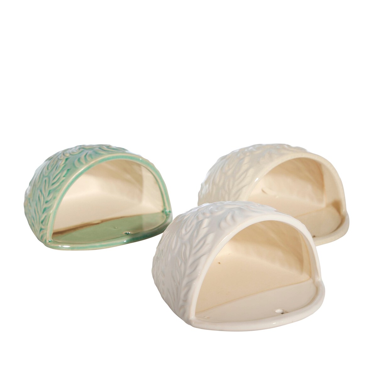 Set Of 3 Ceramic 7" Wall Planters, Multi, Novelty, 7"H, - 7.25" x 4" x 7"