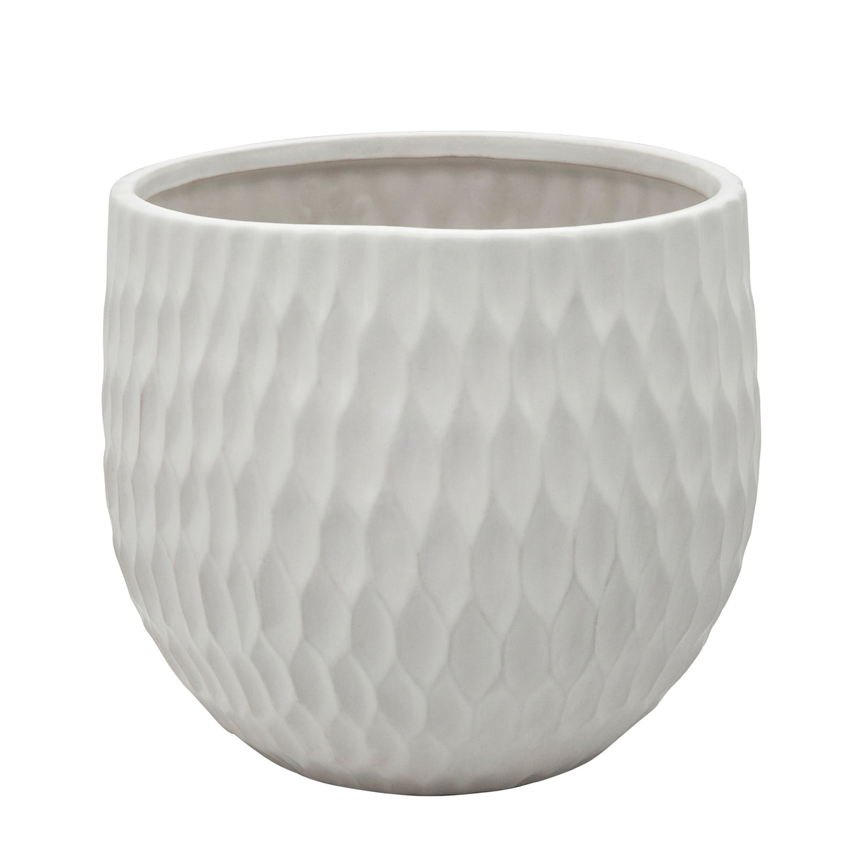 Sagebrook Home Neutral Matte White Ceramic Planters, Set of 3 - 9" x 9" x 8"