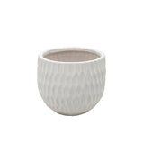 Sagebrook Home Neutral Matte White Ceramic Planters, Set of 3 - 9" x 9" x 8"