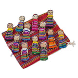 NOVICA Handmade The Worry Doll Gang Cotton Figurine, Set of 12 (El Salvador)