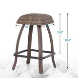 Set of 2/4/6 Outdoor 29.5" Backless Wicker Bar Stools