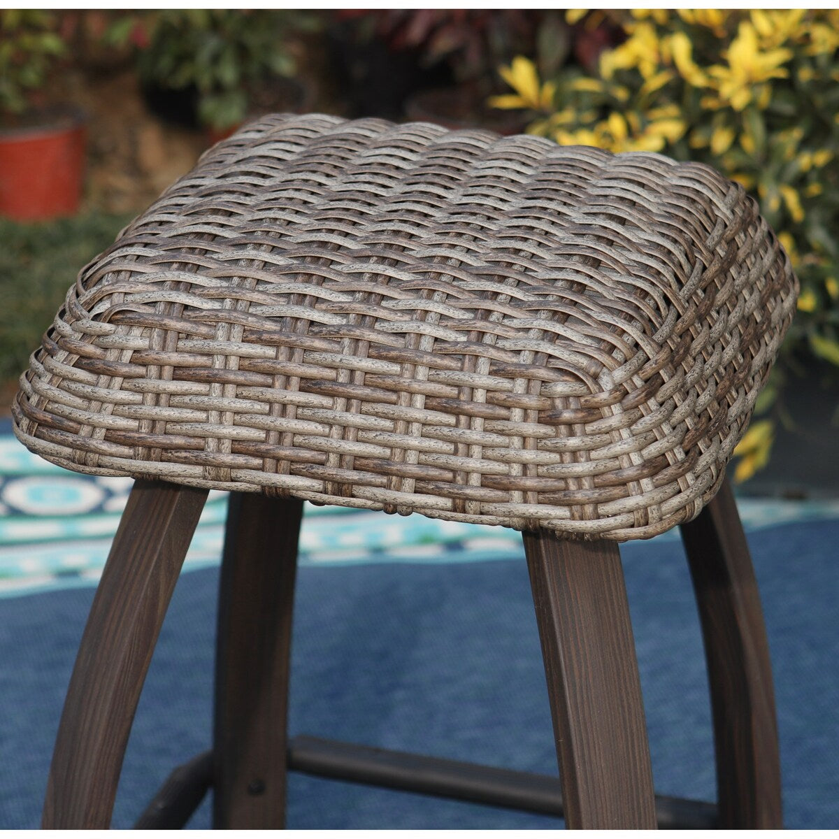 Set of 2/4/6 Outdoor 29.5" Backless Wicker Bar Stools