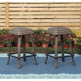 Set of 2/4/6 Outdoor 29.5" Backless Wicker Bar Stools