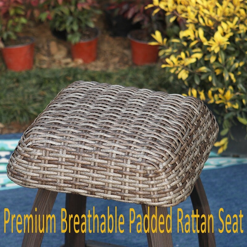 Set of 2/4/6 Outdoor 29.5" Backless Wicker Bar Stools
