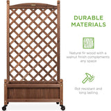 Set of 2 48" Wooden Planter Boxes and Diamond Trellis