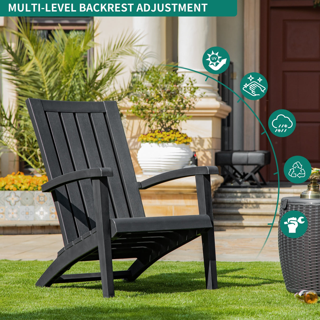 Set of 2 Adirondack Chair for Outdoor Patio