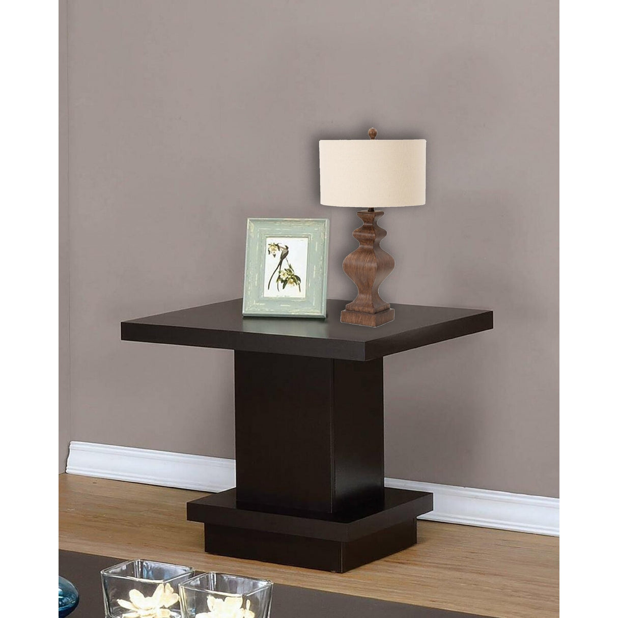 Set of 2 Ash Gray Curvy Table Lamps - 16 W x 31 D x 16 H
