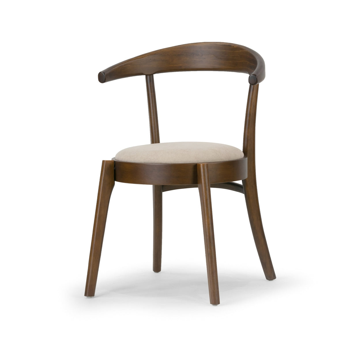 Audra Retro Modern Dark Brown Wood Round Chair (Set of 2)