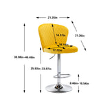 Set of 2 Bar Stools with Back and Footrest