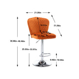 Set of 2 Bar Stools with Back and Footrest