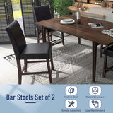 Set of 2 Barstools Wooden Vintage Bar Chairs Counter Stools