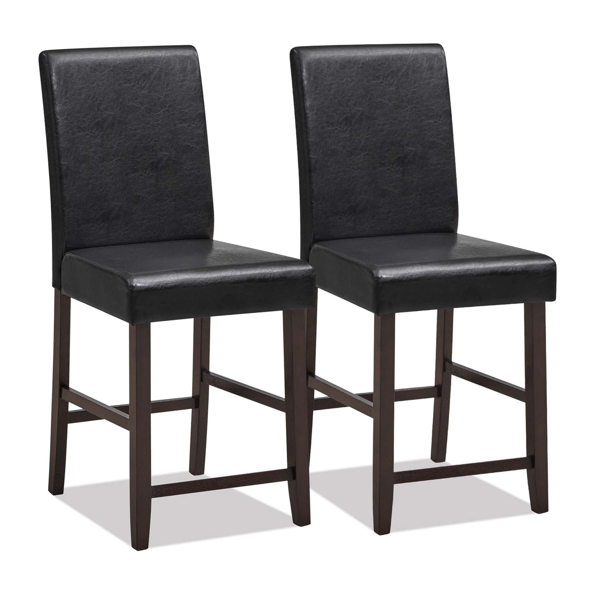 Set of 2 Barstools Wooden Vintage Bar Chairs Counter Stools