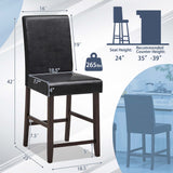 Set of 2 Barstools Wooden Vintage Bar Chairs Counter Stools