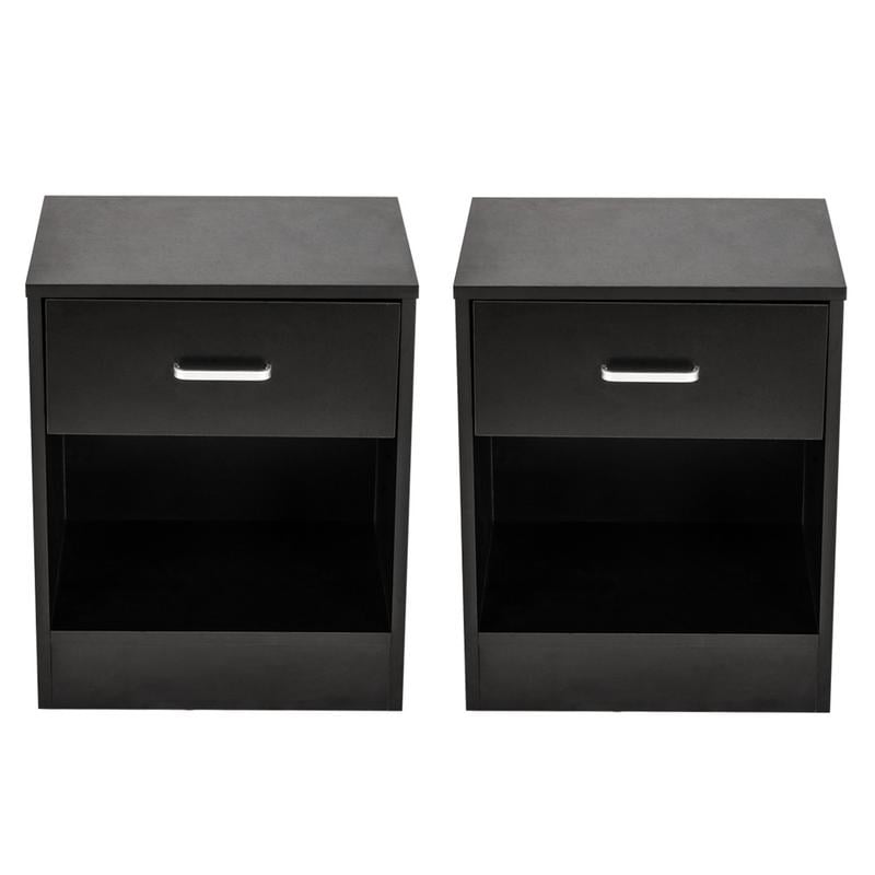 1-drawer Contemporary Bedside Storage Nightstands (Set of 2)