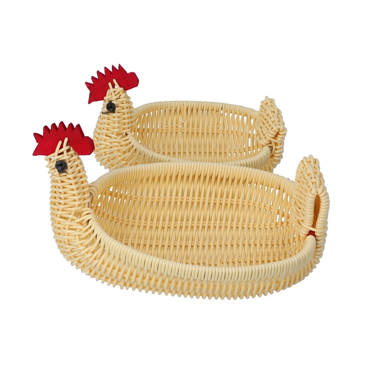Shop lc Set of 2 Beige Multi Purpose Durable Lightweight Chicken Rattan Basket - 6.8x5.3x4.5 inches