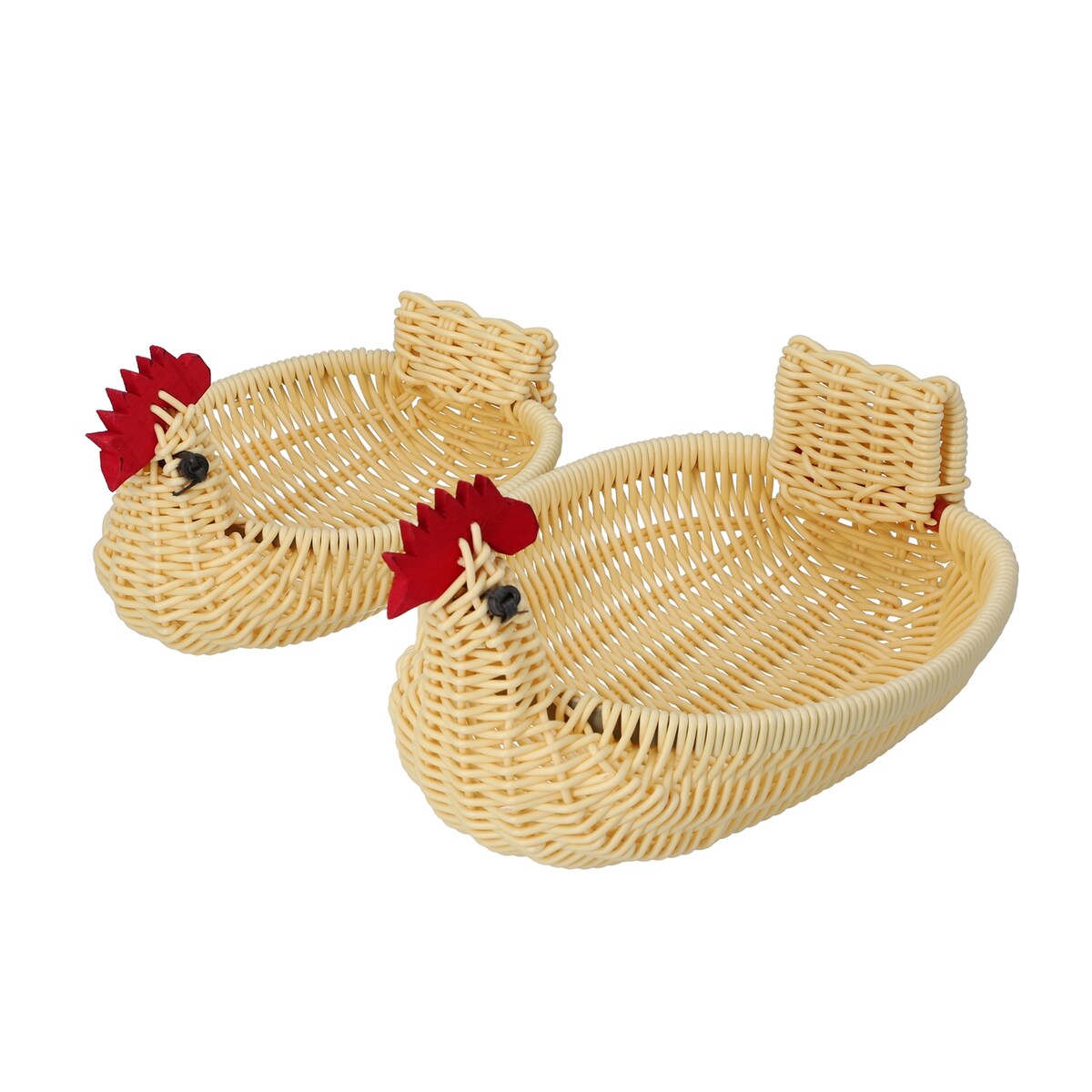Shop lc Set of 2 Beige Multi Purpose Durable Lightweight Chicken Rattan Basket - 6.8x5.3x4.5 inches