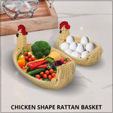 Shop lc Set of 2 Beige Multi Purpose Durable Lightweight Chicken Rattan Basket - 6.8x5.3x4.5 inches